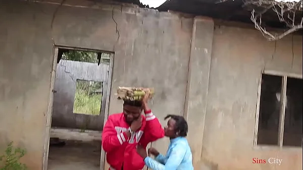 A blind woman went to fetch some firewood in the bush, a village prince came to help her then took her home for a nice fuck